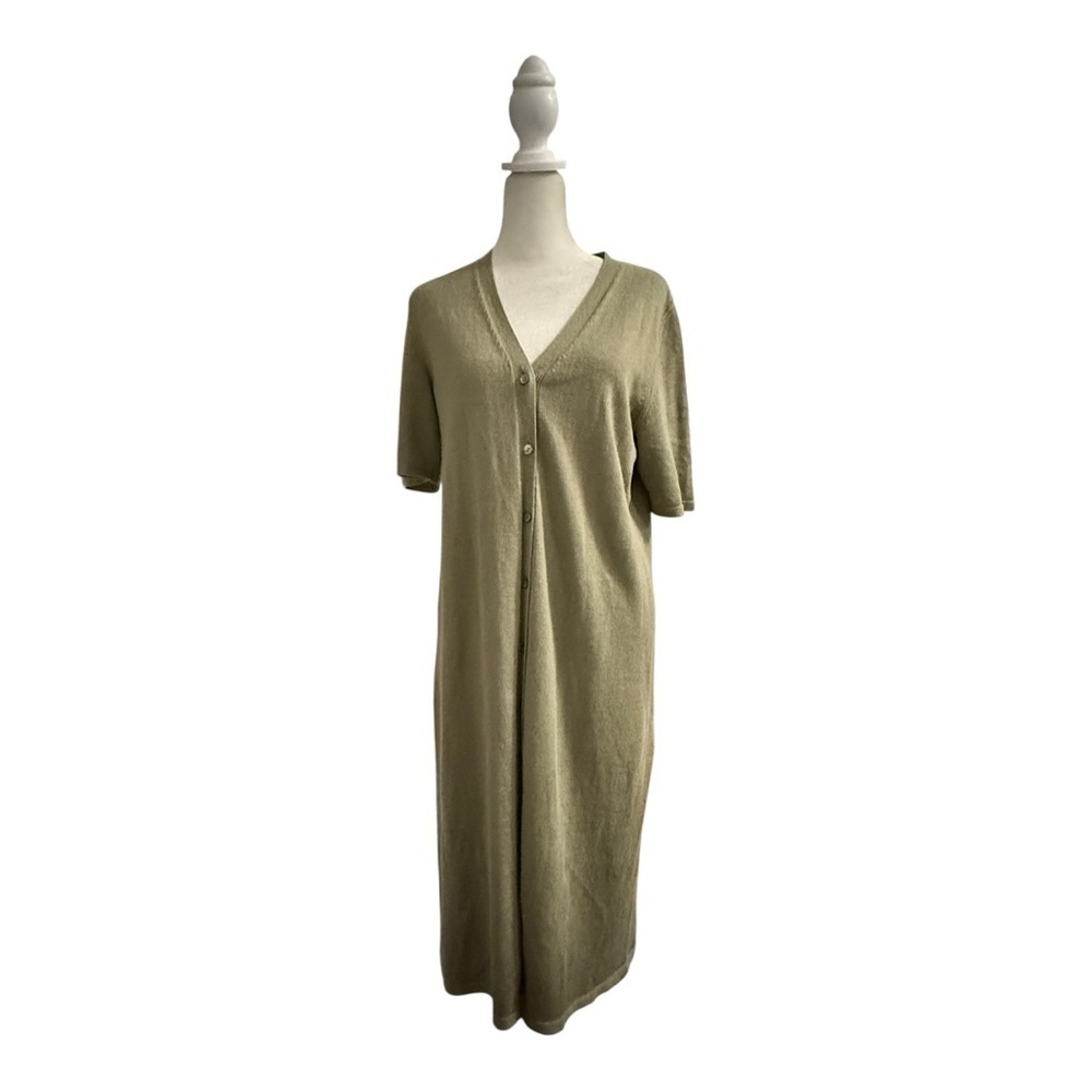 Active Seller! J. Jill Tan Linen Blend Comfy Midi Dress Small